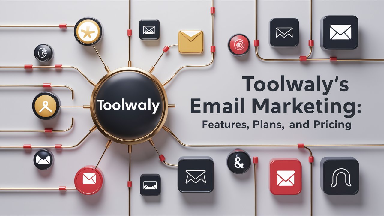 ToolWaly's email marketing platform displaying features, tools, and pricing plans.