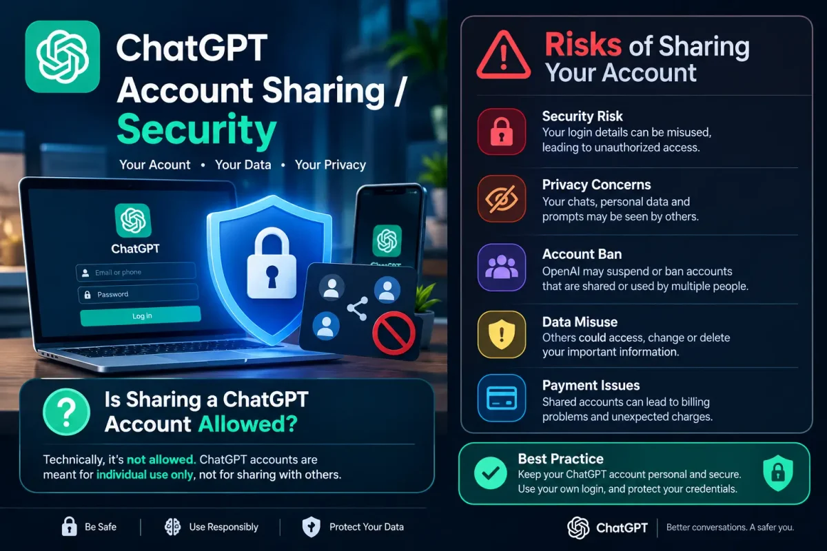 ChatGPT account sharing privacy and security risks