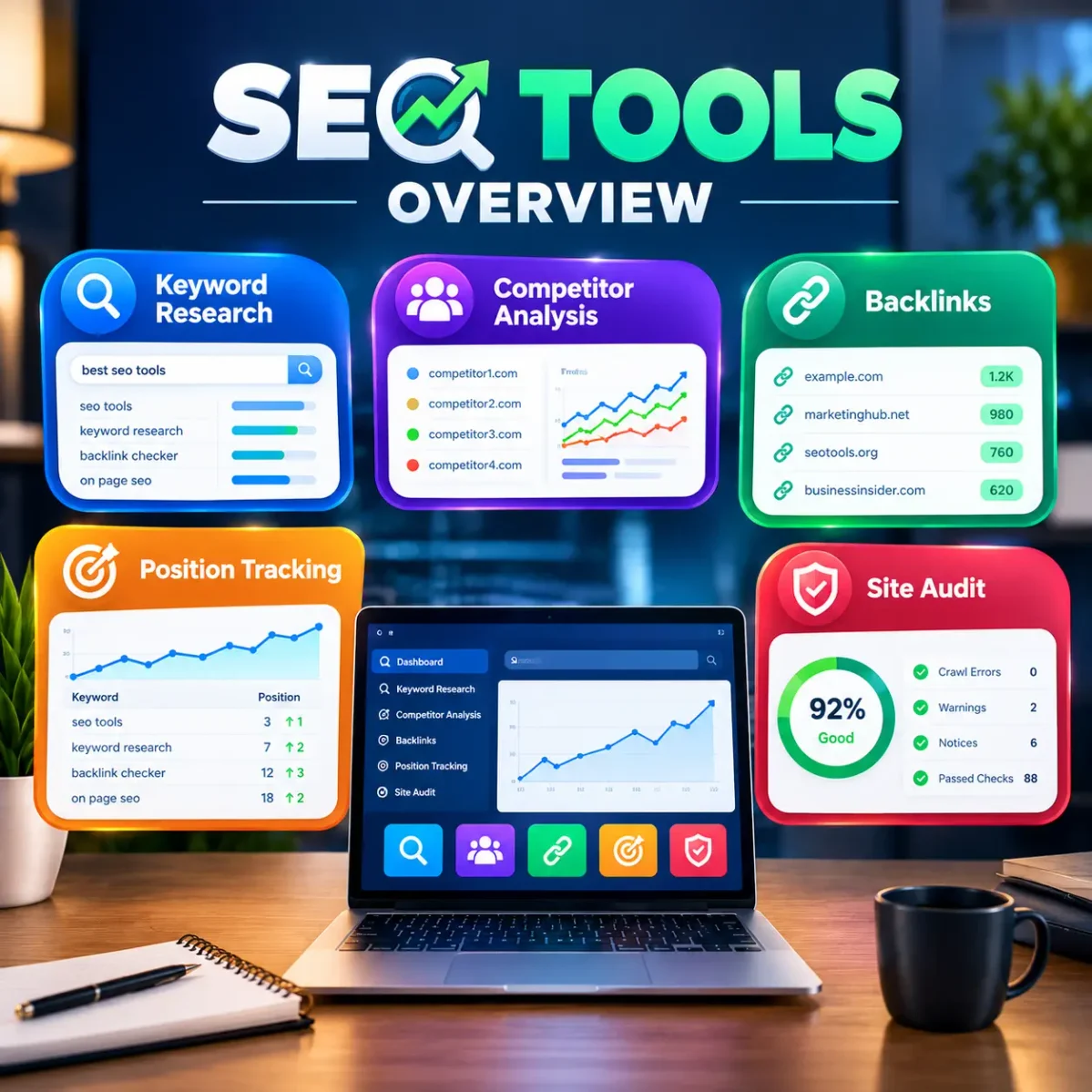 Semrush SEO tools for keyword research and competitor analysis