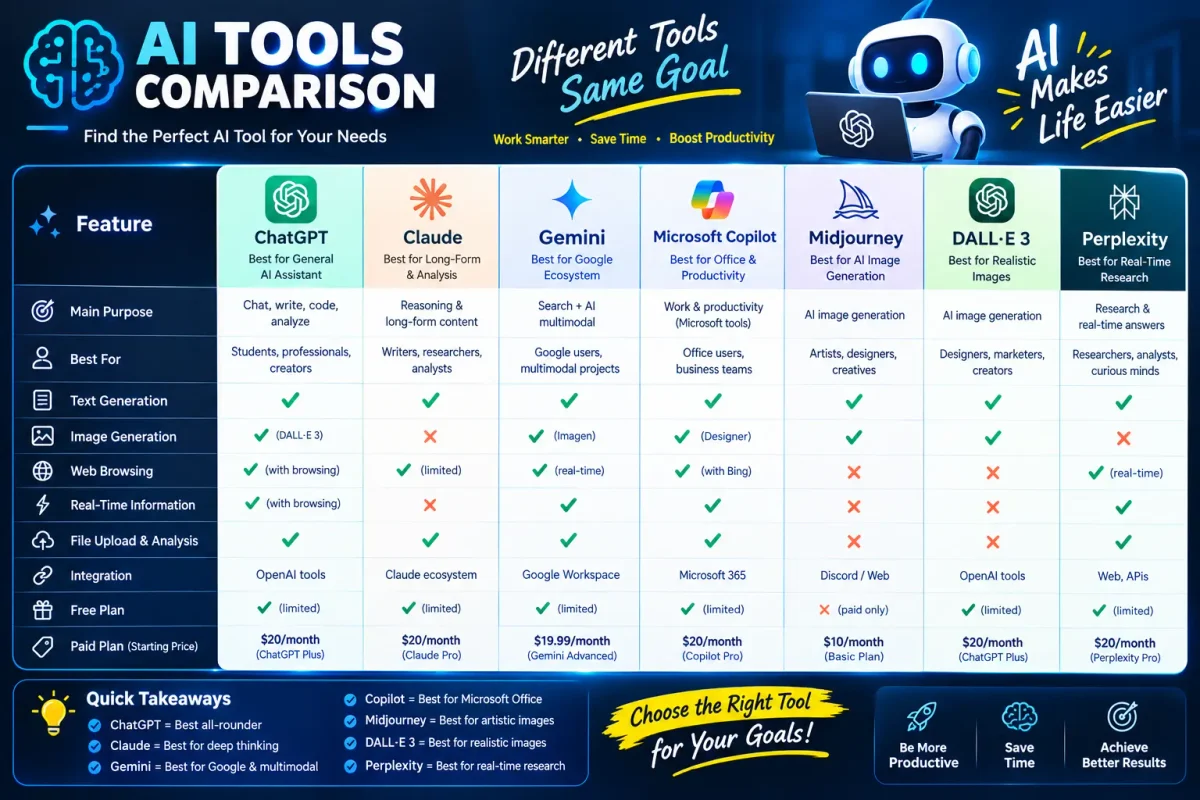 AI tools comparison graphic